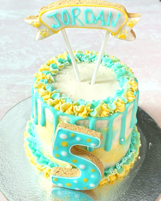 Name banner topper for cake